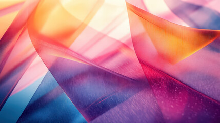 Abstract Layers Design. Abstract layers graphic design featuring translucent material with orange, pink, and blue gradients creating a colorful and modern design.