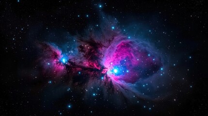 Wall Mural - Cosmic nebula, vibrant colors in deep space
