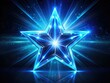 © dokrak - Panoramic Digital Star Hologram: Futuristic Glowing Neon Star Wallpaper