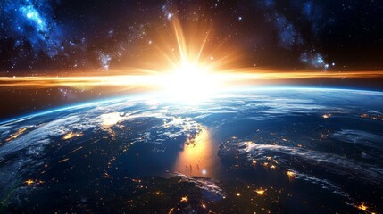 Wall Mural - Breathtaking Panoramic View of Earth at Sunrise
