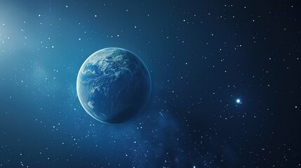 Wall Mural - Blue_technology_Earth_planet_starry_sky_gradient
