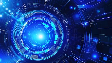 Wall Mural - Blue_technology_sense_circular_ring_circular_disk_