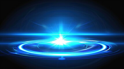 Wall Mural - Blue_technology_sense_circular_ring_circular_disk_