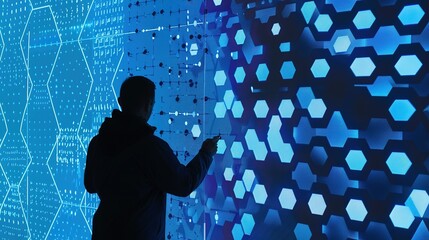 Wall Mural - Technology_Pattern_Blue_Technology_Sense_Biotechnolo