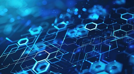 Wall Mural - Technology_Pattern_Blue_Technology_Sense_Biotechnolo