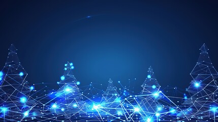 Wall Mural - Blue_atmospheric_simple_technological_luminous_lines