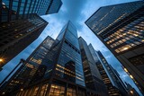 Modern Skyscrapers in Financial District at Dusk