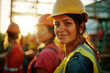 © DEIB Visuals - Inclusive image of a multiethnic team of female construction workers, professional portrait of a diverse group of tradeswoman builders