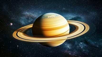 Wall Mural - stunning image of the magnificent saturn in the universe.