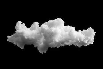 Wall Mural - white cloud isolated on black background.