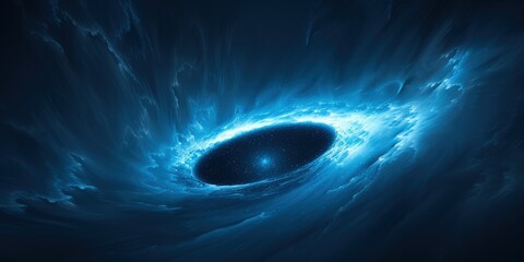 Wall Mural - cosmic swirl of blue and black hues