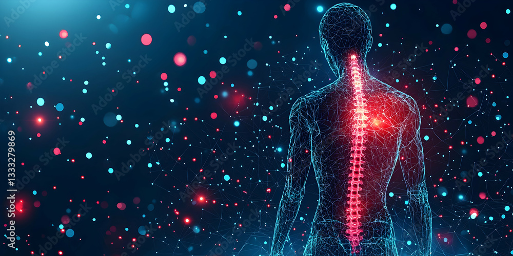 Digital Representation of a Human Spine Illustrating Scoliosis and ...