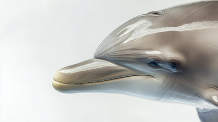 Canvas Print - close up of dolphin with white background