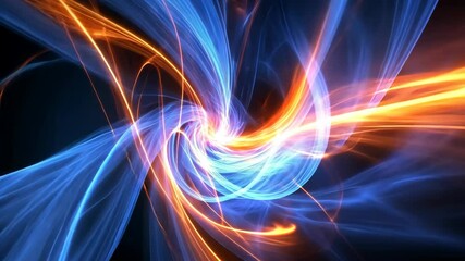 Wall Mural - swirling patterns of blue and orange light dancing together in a vibrant display of energy and movem