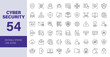 © Dear Lala - Cyber security icon set. Data protection related line icons: hacker, password, spam, antivirus, padlock, virus threat, phishing, firewall and more. Editable stroke. Vector illustration.
