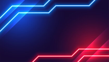 Wall Mural - modern style red and blue shiny electric lines abstract background