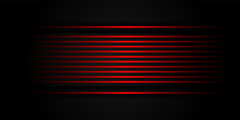 Wall Mural - abstract dark gray background with bright red stripes in empty space. dark colored wide abstract ban