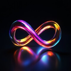 Wall Mural - abstract 3d representation of infinite curve in colorful light