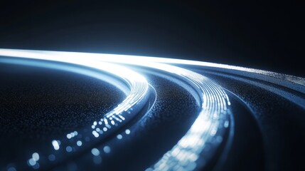 Wall Mural - abstract 3d render of futuristic business theme with light waves