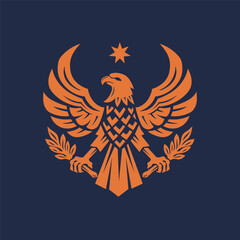 Wall Mural - abstract eagle gripping a tree branch symbol