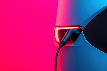 Poster - Next-Gen Electric Mobility Vibrant Charging Interface Showcasing Sleek EV Infrastructure with Futuristic Neon Design for Sustainable Urban Transportation