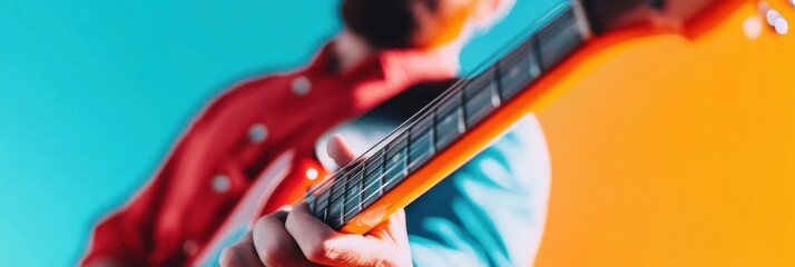 Aufkleber - Vibrant Digital Content Creators Electric Guitar Performance High-Energy Music Production, Creator Economy Aesthetic and Dynamic Streaming Visual Branding