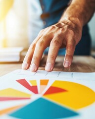 Fototapete - Dynamic Investment Strategy Minimalist Data Visualization of Portfolio Optimization with Vibrant Color Palette - Financial Planning for Strategic Growth and Decisive Decision Making