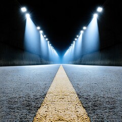 Poster - Immersive Cinematic Lighting Design Dramatic Stadium Pathway Visualization with High-Impact Visual Storytelling for Sports Entertainment Marketing