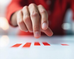 Fototapete - Minimalist Economic Insights Dynamic Data Visualization of Market Performance with Precision Hand Gesture in Immersive Corporate Analytics