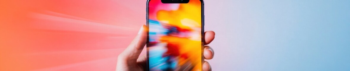 Poster - Vibrant Minimalist Digital Wellness Mockup Gen Z Health Tech Innovation with Gradient UI Showcasing Next-Gen Smartphone Performance and Interactive Personal Analytics