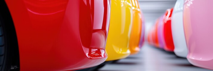 Leinwandbilder - Hyper-Chromatic Manufacturing Next-Gen Industrial Design Showcasing Precision Color Gradient Engineering for Automotive Innovation and Advanced Production Strategies