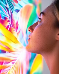 Poster - Chromatic Immersion Next-Gen Digital Art Experience Showcasing Vibrant Sensory Exploration and Millennial Creative Engagement with Immersive Multimedia Projection