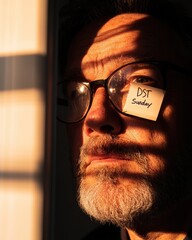 Poster - Mindful Time Transitions Golden-Hour Daylight Savings Lifestyle Portrait - Mature Professionals Intentional Productivity and Wellness Narrative