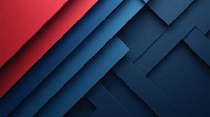 Poster - A blue and red striped background with a blue square in the middle