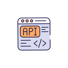 Api Development icon design with white background stock illustration