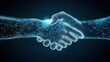 © KHF - A futuristic digital handshake symbolizing connection and collaboration through advanced technology.