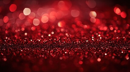 Wall Mural - radiant red sparkles: an alluring close-up of shimmering red glitter creates a festive and abstract 