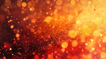 Wall Mural - fiery bokeh: a captivating display of warm bokeh lights dances against a backdrop of rich reds and o