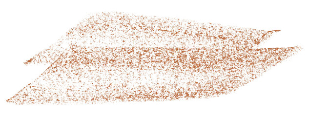 Separate brown crayon brush strokes on transparent background.