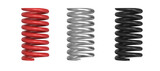 Set coil spring twisted, metal industrial coil isolated. Metal spring isolated on transparency background	