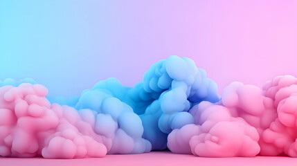 Wall Mural - Pastel Pink and Blue Abstract Cloud Formation