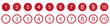 © Top - Bullet Points icon set in line style, Simple round numbers in flat style, Set of 1-15 numbers simple black symbol sign for apps, UI, and website, vector illustration