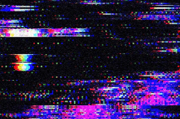 Screenshot of a broken computer monitor. Glitch camera effect. Retro VHS background. Old video template.
