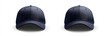 © NADYAH - Two navy blue baseball caps on white background