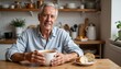 © OlgaNeuroArt - Older man enjoying tea at a cozy kitchen table