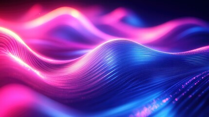 Wall Mural - A vibrant canvas of swirling neon blue and purple lines, illuminated by a dynamic light effect, creating a futuristic and dynamic atmosphere.
