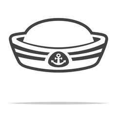 Wall Mural - sailor hat outline icon transparent vector isolated