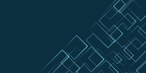 Wall Mural - Simple Overlapping Rectangular Frames of Various Sizes, Colored in Shades of and Blue - Geometric Shapes Pattern, Gradient Texture on Wide Scale Background - Design Template in Editable Vector