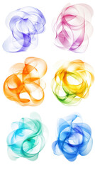 Wall Mural - colorful smoke abstract: a collection of vibrant, swirling smoke art pieces, each displaying unique 