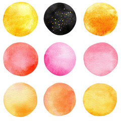 Wall Mural - vibrant watercolor spheres: an abstract composition features a collection of colorful watercolor sph